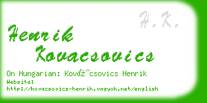 henrik kovacsovics business card